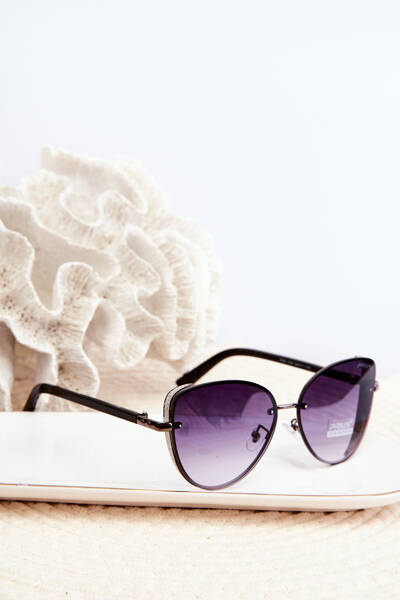 Dámske slnečné okuliare s flitrovými vložkami UV400 Čierne