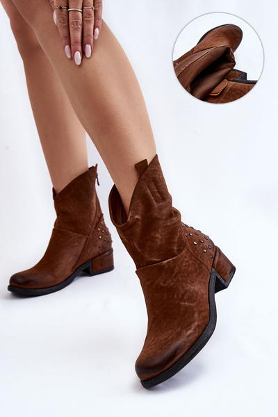 Dámské kozačky se zipem Hnědé Lance