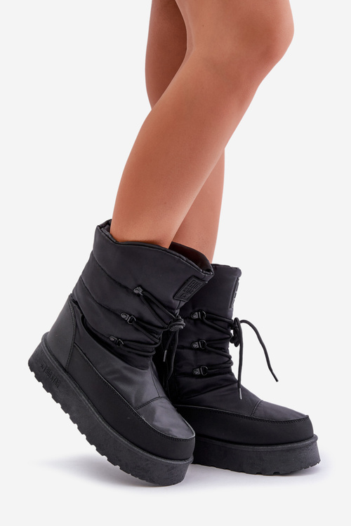 Snehové čižmy na platforme so zipsom Big Star OO274884 Čierne