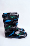 Detský gumový galoshes čierny dinosaurus