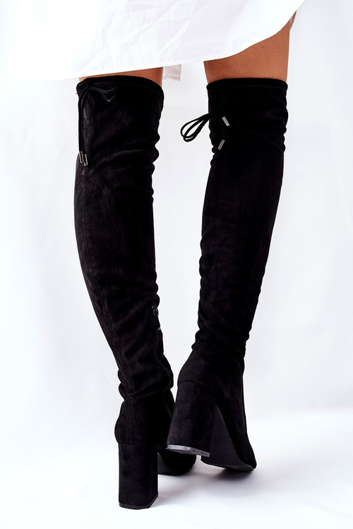 Kozačky Na Vysokém Podpatku Černé Agaloa