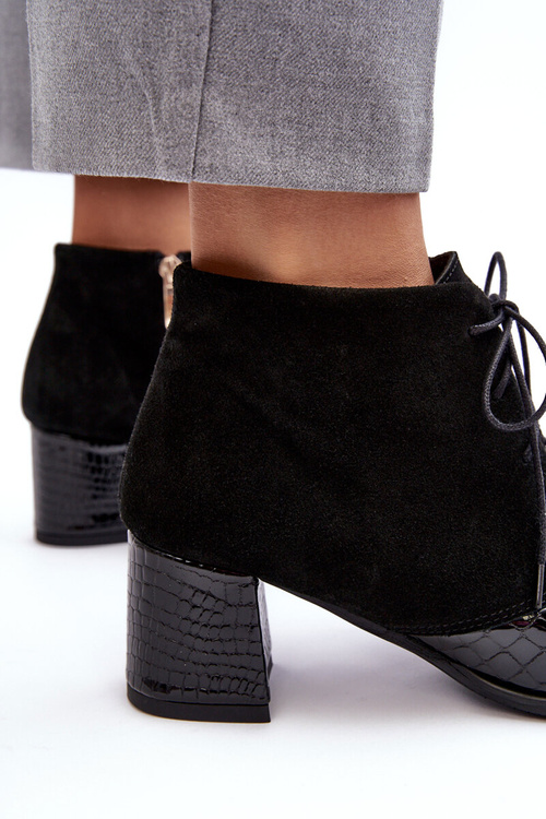 Dámské Kozačky Na Nízkém Podpatku černé Ebba