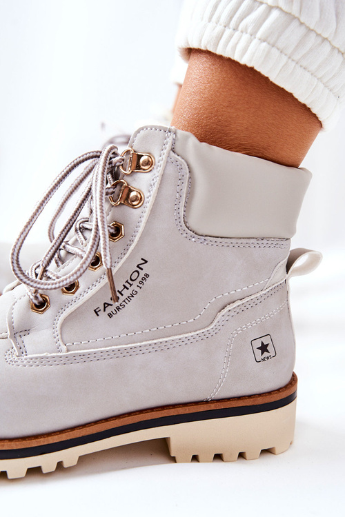 Dámske drevené topánky s izoláciou svetlo šedej Tiempo