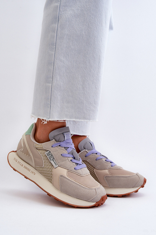 Dámske tenisky na platforme s pamäťovou penou Big Star NN274681 béžové