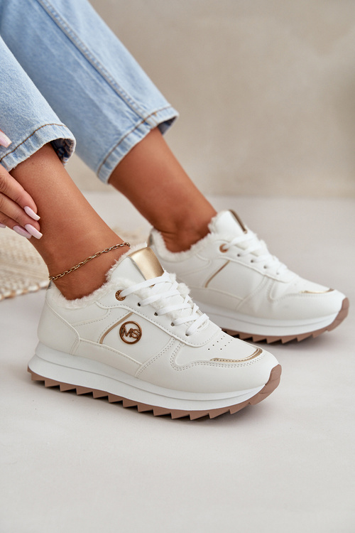 Teplé Zateplené Športové Topánky Na Platforme Biele Lerisas