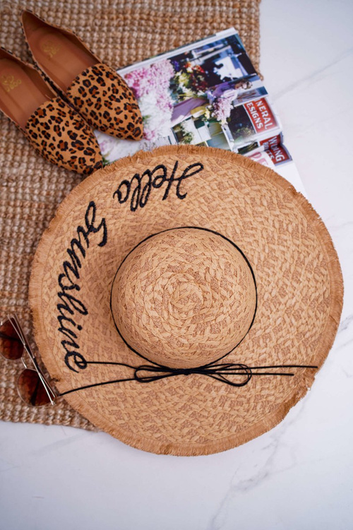 Slaměný Klobouk BRUNO ROSSI Hello Sunshine Camel