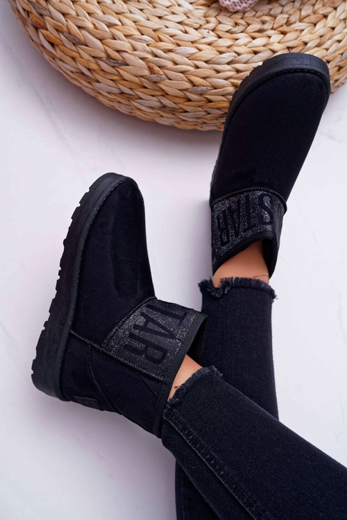 Dámske snehové topánky izolované čierna hviezda EE274260