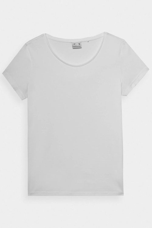 Hladké Dámske Tričko S Logom Biele 4F 4FWMM00TTSHF1845-10S