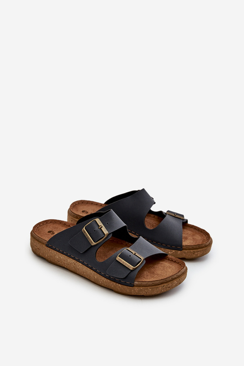 Lehké pohodlné pánské žabky s přezkami Inblu MT000016 modré