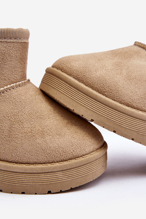 Dětské zimní boty s polstrováním na zip Bežové Big Star MM374098