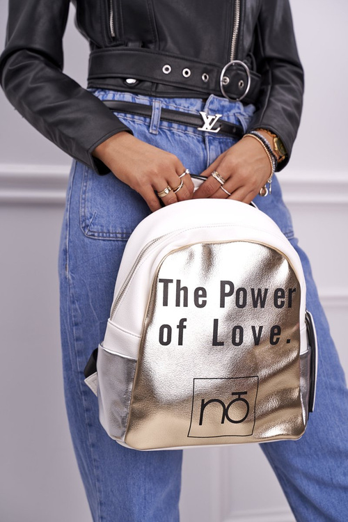 Classic Nobo Backpack White so zlatým nbag-i1990-km00