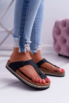 Dámske flip -flops čierna veľká hviezda DD274132