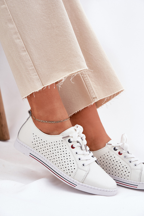 Kožené Poltopánky Dámske S.Barski LR51-587 Biely