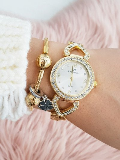 Dámske hodinky Giorgio a Dario so zirkónmi Emrat Złoty