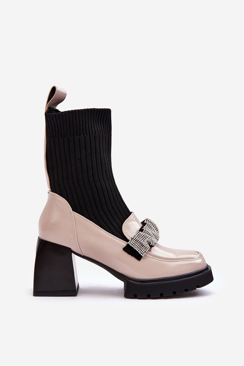 Botky Dámské se Soketou na Podpatku Bežové SBarski MR870-41