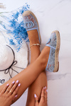 Dámské krajkové espadrilky s ozdobou modrý Summer Dream