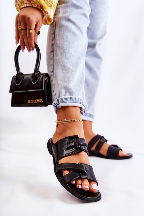 Kožené pohodlné dámske papuče Maciejka 05549-01 Čierna