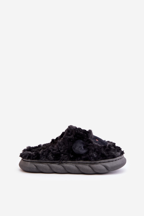 Dámské Fuzzy Pantofle S Ovčím Motivem Černé Phaeia