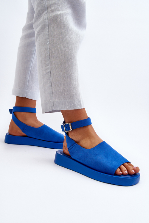 Pohodlné dámske sandále na platforme modré Rubie