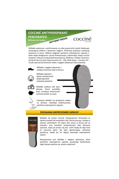 Coccine Antiperspirant Inserts With Active Carbon