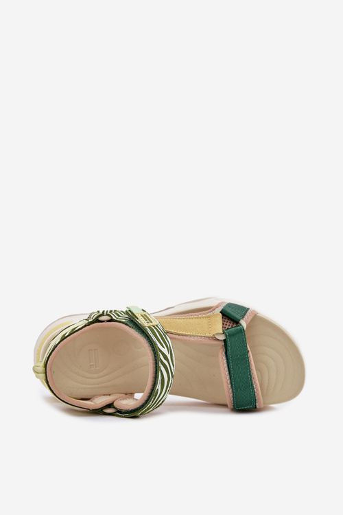 Dámské Sandály Na Suchý Zip D.Franklin DFSH406003 Zelené