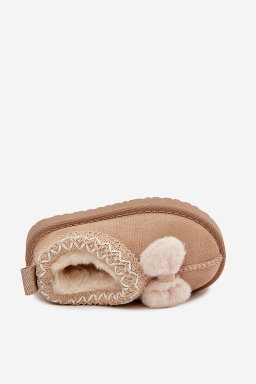 Detské snehule s výšivkou a mašľou Béžové Daven