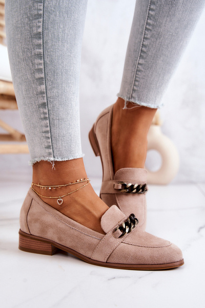 Semišové mokasínové topánky béžové yasmin