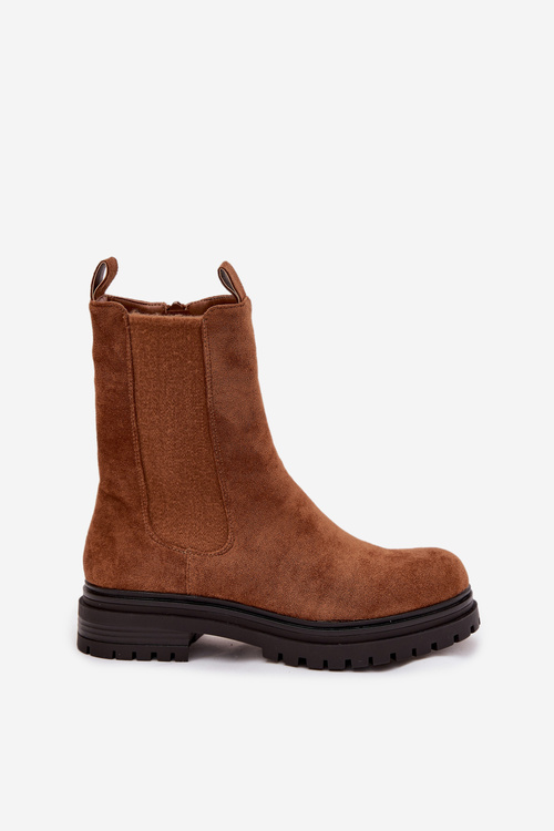 Dámské chelsea boty na zip Camel Julienne