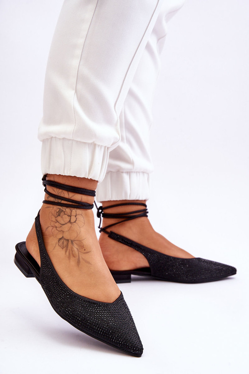 Vázané Baleríny S Kamínky Černe Mavis