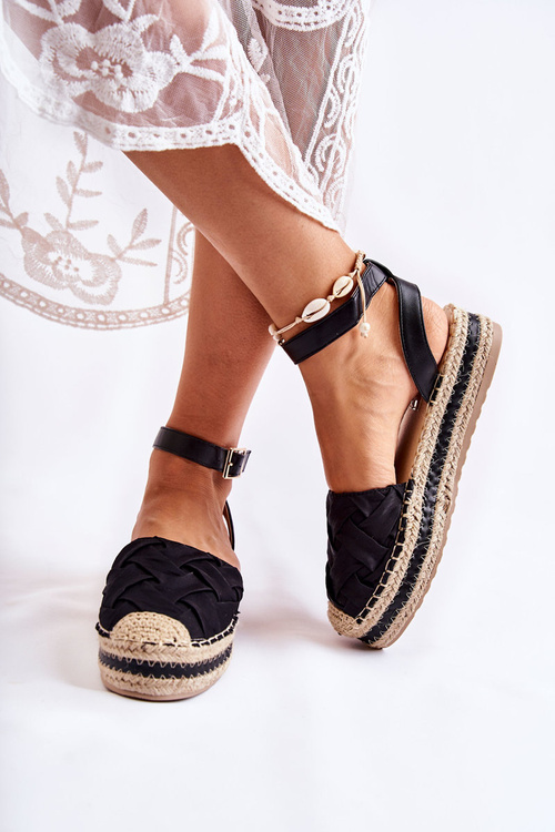 Dámske sandále Espadrilles na platforme Black Susane
