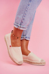 Ženské espadrilles prepletené béžové jediné veľké hviezdy ff274a500