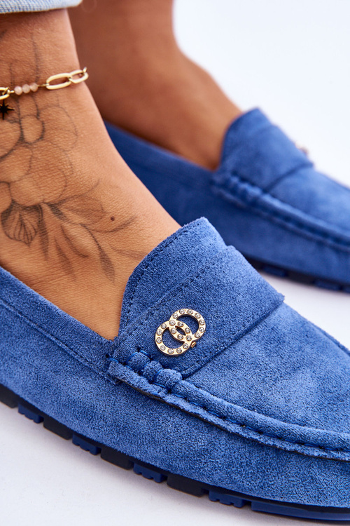 Slocked Suede Pochers Blue Castelo