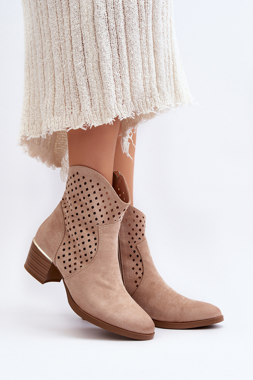 Průhledné botky na nízkém podpatku béžové Cilvana