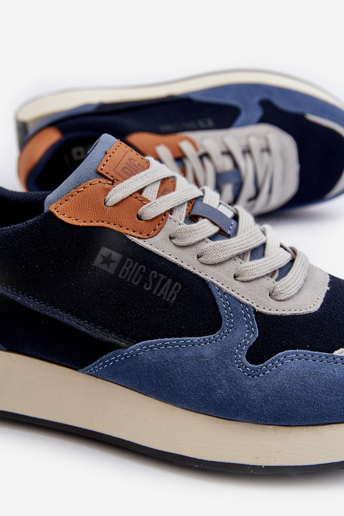Pánske tenisky s pamäťovou penou Memory Foam System Big Star NN174356 tmavomodré