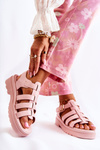 Módne sandále s ružovými pruhmi