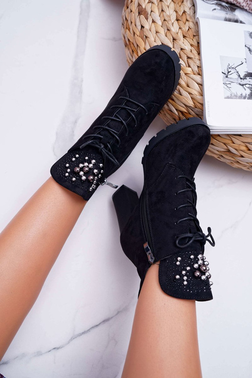 Dámské Kotníkové Boty Na Podpatku černé Fieste