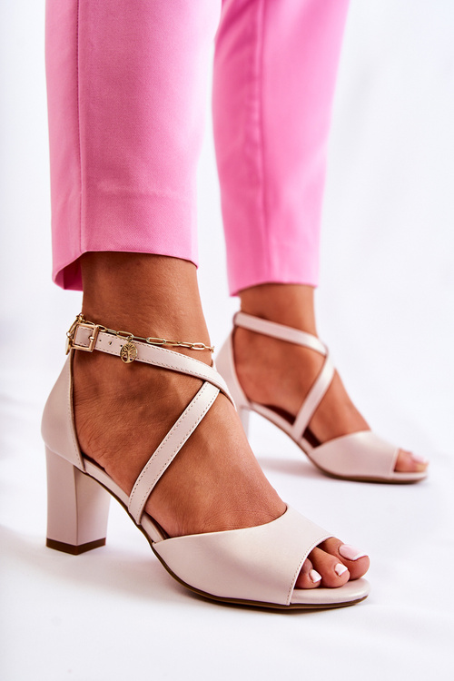 Sandály Na podpatku Béžové Damess