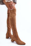 Dámské kolena vysoké boty na nízkém podpatku Camel Maidna