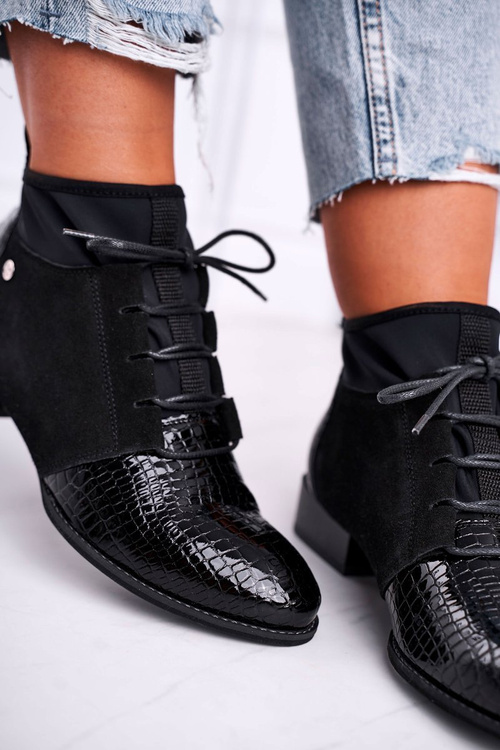 Dámské Boty Maciejka Kožené Černé 04744-20