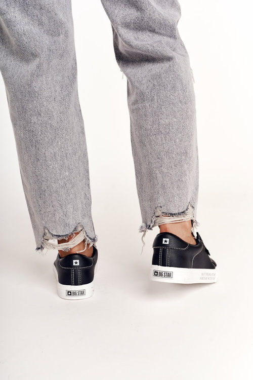 Dámské Kožené Tenisky S Nápisem BIG STAR EE274315 Černé