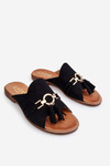 Dámske topánky Suede Lewski 3226 Black Flip -flops