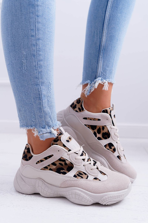Dámská Sportovní Obuv Leopard Béžové Thai