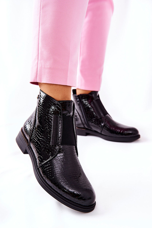 Maľované vysoké podpätky Sergio leone bt400 čierna