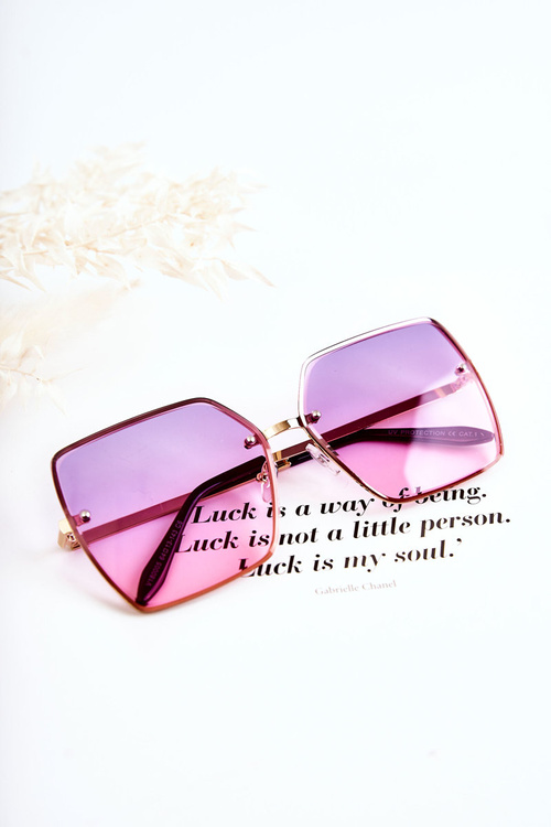 Veľké štvorcové slnečné okuliare V180005 Purple-ružové