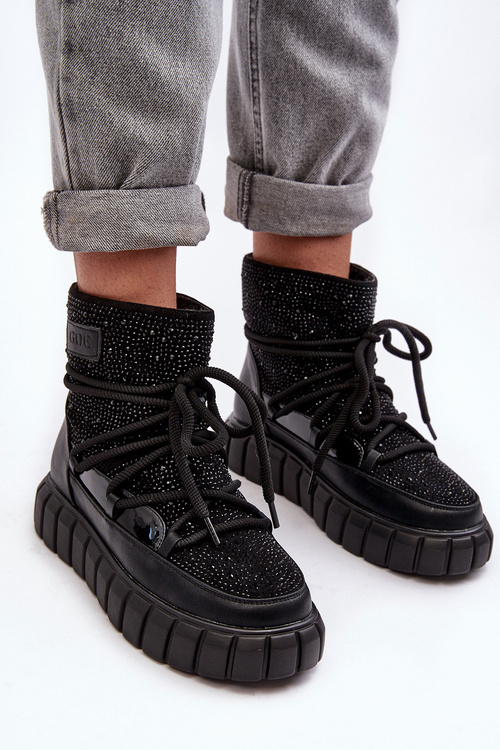 Oteplené Sněhule Ozdobené Džety GOE MM2N4080 Černé