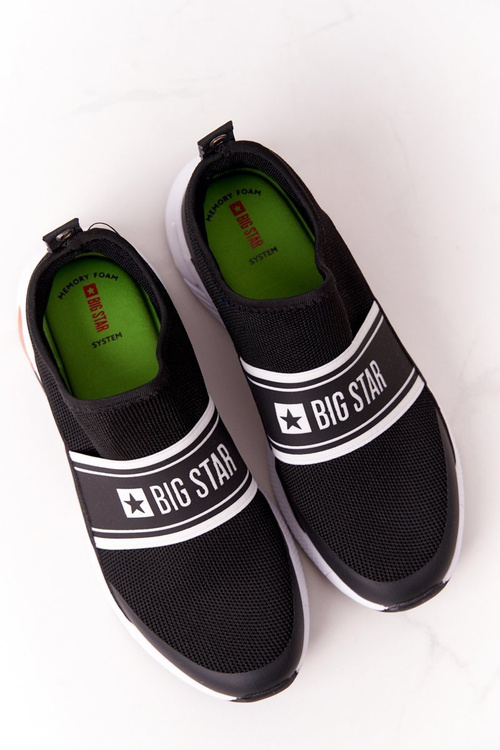 Športové topánky Slip-On Memory pena veľká hviezda HH274536 čierna