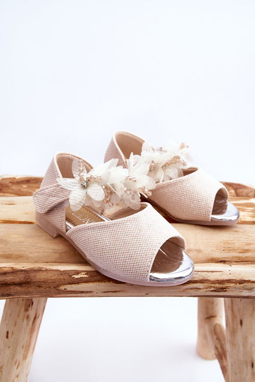 Detské suchý sandál s kvetmi béžová fiona