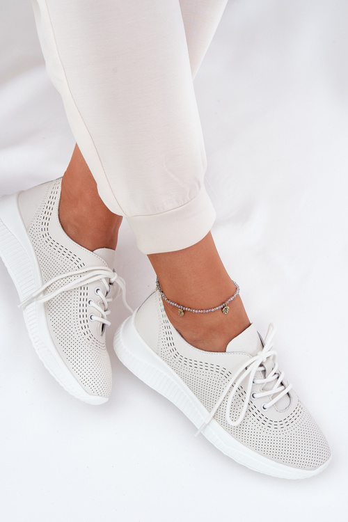 Dámske Kožené Športové Topánky Vinceza 79532 Biele