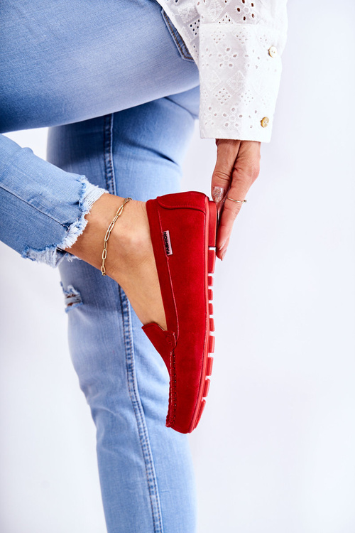 Dámské semišové mokasíny Červené Millare