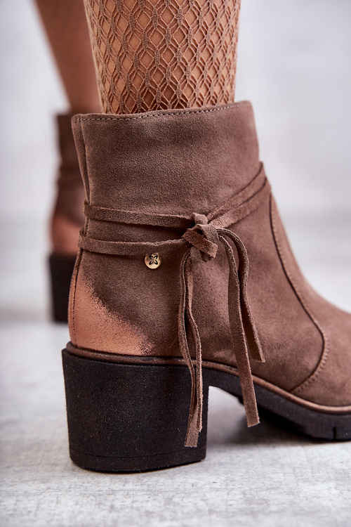 Dámske semišové topánky Maciejka 05720-14 Svetlo hnedé